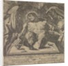 Lamentation over the body of Christ by the three Marys, a jar of ointment on the table to …, 1615 by Orazio Borgianni