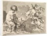 Three Loves, one of which is seated, holding a quiver, 1727-60 by Pierre Alexandre Aveline