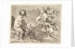Three Loves, one of which is seated, holding a quiver, 1727-60 by Pierre Alexandre Aveline