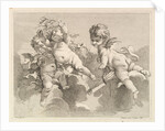 Three Loves, One holding a Quiver, the Other, Grapes, 1727-60 by Pierre Alexandre Aveline