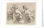 Three Loves, One holding a Quiver, the Other, Grapes, 1727-60 by Pierre Alexandre Aveline