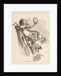 Trois Amours dont un tient un couronne, de Quatrième Livre de Groupes d'Enfans, 18th century by Pierre Alexandre Aveline