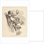 Trois Amours dont un tient un couronne, de Quatrième Livre de Groupes d'Enfans, 18th century by Pierre Alexandre Aveline