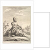 Little girl holding grapes with a basket of them by her side, from Deuxième Livre de…, after 1757 by Pierre Francois Tardieu