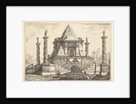 Imaginary Architecture with Camel and Figures, after Della Bella, 18th century by Pierre Moreau