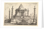 Imaginary Architecture with Camel and Figures, after Della Bella, 18th century by Pierre Moreau