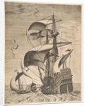Armed Three-Master on the Open Sea Accompanied by a Galley, from the series Sailing Ves…, 1561-65 by Frans Huys