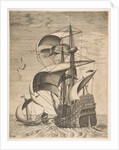 Armed Three-Master on the Open Sea Accompanied by a Galley, from the series Sailing Ves…, 1561-65 by Frans Huys