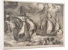 Three Caravels in a Rising Squall with Arion on a Dolphin from The Sailing Vessels, 1561-65 by Frans Huys