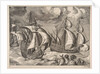 Three Caravels in a Rising Squall with Arion on a Dolphin from The Sailing Vessels, 1561-65 by Frans Huys