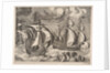 Three Caravels in a Rising Squall with Arion on a Dolphin from The Sailing Vessels, 1561-65 by Frans Huys