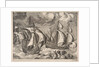 Three Caravels in a Rising Squall with Arion on a Dolphin from The Sailing Vessels, 1561-65 by Frans Huys