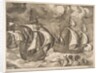 Three Caravels in a Rising Squall with Arion on a Dolphin from The Sailing Vessels, 1561-65 by Frans Huys