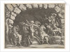 Pluto, seen from behind, entering the Underwold on his chairot, Cereberus and three Fu…, ca. 1680 by Pietro Santi Bartoli