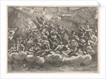 Gathering of various Olympian gods and mythological figures among clouds, Apollo at ce…, ca. 1680 by Pietro Santi Bartoli