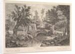 View of the Lavandieres Bridge at the Peasant House, mid-18th century by Quentin Pierre Chedel