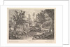 View of the Lavandieres Bridge at the Peasant House, mid-18th century by Quentin Pierre Chedel