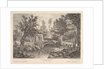 View of the Lavandieres Bridge at the Peasant House, mid-18th century by Quentin Pierre Chedel