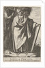 Plate 9: the Phrygian Sibyl holding the top of a tablet with her left hand and pointing wi…, 1609 by Raffaello Schiaminossi