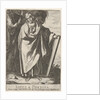 Plate 9: the Phrygian Sibyl holding the top of a tablet with her left hand and pointing wi…, 1609 by Raffaello Schiaminossi
