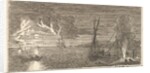 Night Scene with Fisherman Standing by a Fire, 17th century by Reinier Zeeman