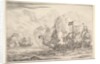 Naval Encounter with Three Vessels on the Right, from Naval Battle by Reinier Zeeman