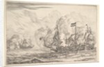 Naval Encounter with Three Vessels on the Right, from Naval Battle by Reinier Zeeman