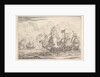 Naval Encounter with Three Vessels on the Right, from Naval Battle by Reinier Zeeman