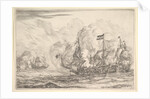 Naval Encounter with Three Vessels on the Right, from Naval Battle by Reinier Zeeman