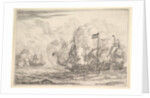 Naval Encounter with Three Vessels on the Right, from Naval Battle by Reinier Zeeman