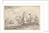 Naval Encounter with Three Vessels on the Right, from Naval Battle by Reinier Zeeman