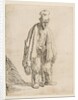 Beggar in a High Cap, Standing and Leaning on a Stick, ca. 1629 by Rembrandt Harmensz van Rijn