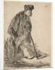 Man in a Coat and Fur Cap Leaning against a Bank, ca. 1630 by Rembrandt Harmensz van Rijn