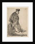 Man in a Coat and Fur Cap Leaning against a Bank, ca. 1630 by Rembrandt Harmensz van Rijn