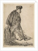 Man in a Coat and Fur Cap Leaning against a Bank, ca. 1630 by Rembrandt Harmensz van Rijn