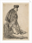 Man in a Coat and Fur Cap Leaning against a Bank, ca. 1630 by Rembrandt Harmensz van Rijn