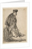 Man in a Coat and Fur Cap Leaning against a Bank, ca. 1630 by Rembrandt Harmensz van Rijn