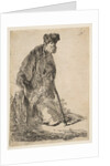 Man in a Coat and Fur Cap Leaning against a Bank, ca. 1630 by Rembrandt Harmensz van Rijn