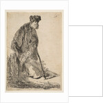Man in a Coat and Fur Cap Leaning against a Bank, ca. 1630 by Rembrandt Harmensz van Rijn