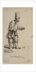 A Peasant in a High Cap, Standing Leaning on a Stick, 1639 by Rembrandt Harmensz van Rijn