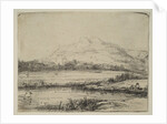 Canal with an Angler and Two Swans, 1650 by Rembrandt Harmensz van Rijn