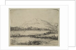 Canal with an Angler and Two Swans, 1650 by Rembrandt Harmensz van Rijn