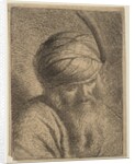 Bust of a Man in a Feathered Turban and Long Beard by Circle of Rembrandt
