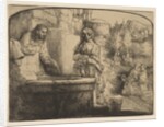 Christ and the Woman of Samaria: an Arched Print, 1658 by Rembrandt Harmensz van Rijn