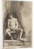 Nude Man Seated before a Curtain, 1646 by Rembrandt Harmensz van Rijn