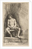 Nude Man Seated before a Curtain, 1646 by Rembrandt Harmensz van Rijn
