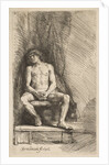 Nude Man Seated before a Curtain, 1646 by Rembrandt Harmensz van Rijn
