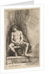 Nude Man Seated before a Curtain, 1646 by Rembrandt Harmensz van Rijn