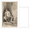 Nude Man Seated before a Curtain, 1646 by Rembrandt Harmensz van Rijn