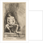 Nude Man Seated before a Curtain, 1646 by Rembrandt Harmensz van Rijn